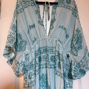 Bohemian Teal & Green Maxi Dress